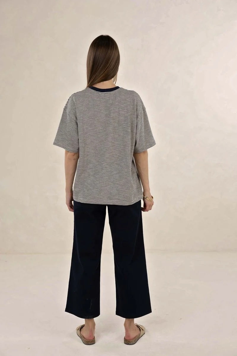 Humidity - Bestie Stripe Tee Midnight [sz:xs]