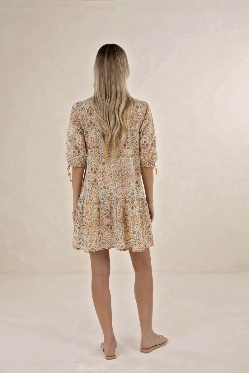 Humidity - Rumi Smock Dress Almond Print [sz:s]