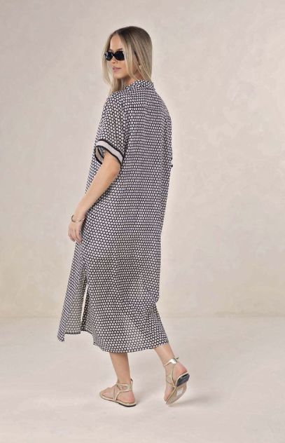 Humidity - Hexi Shirt Dress Balck / Cream [sz:s/m]