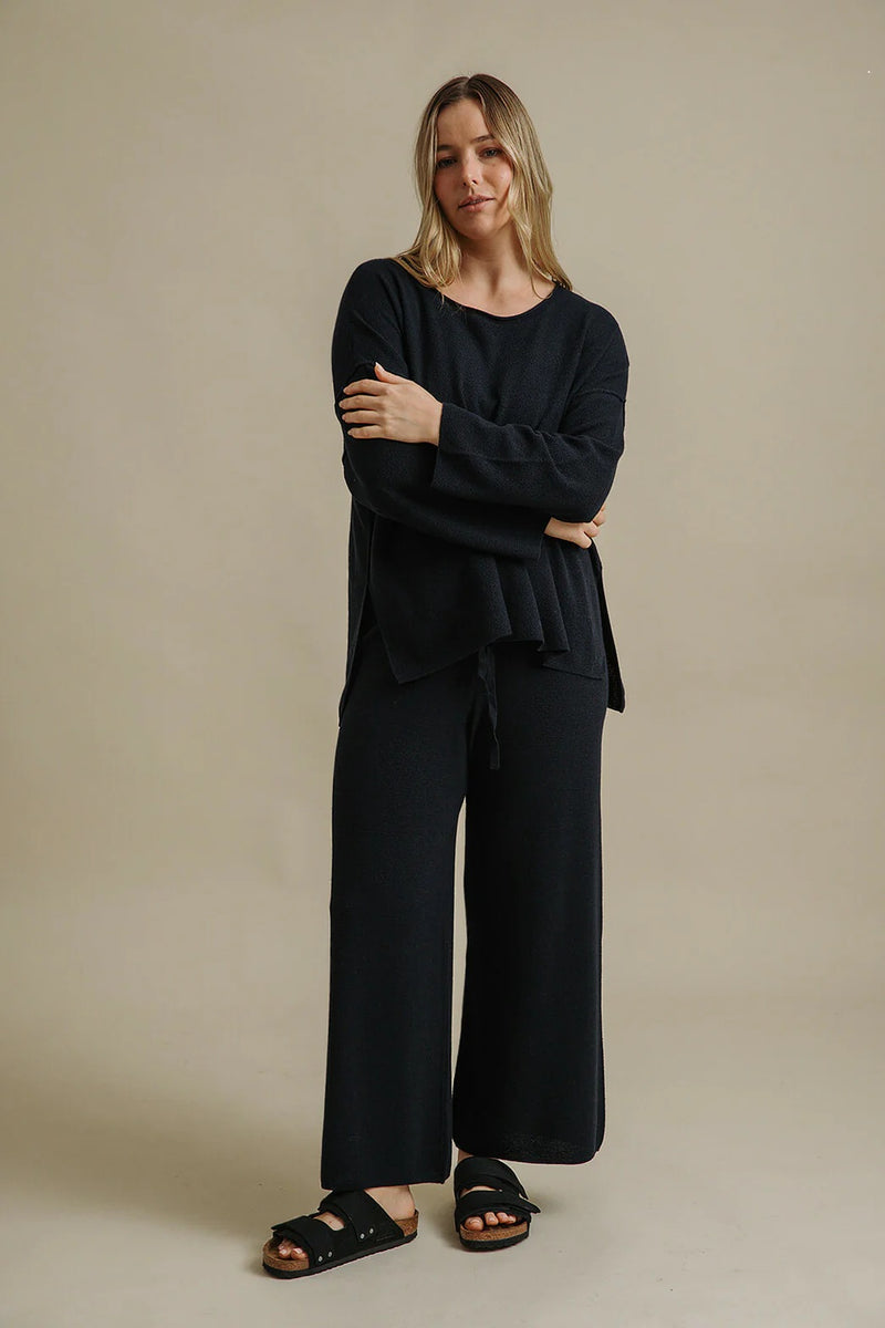 Talamaya - Winter Retreat Merino Cotton Pant Deep Ocean [sz:small]
