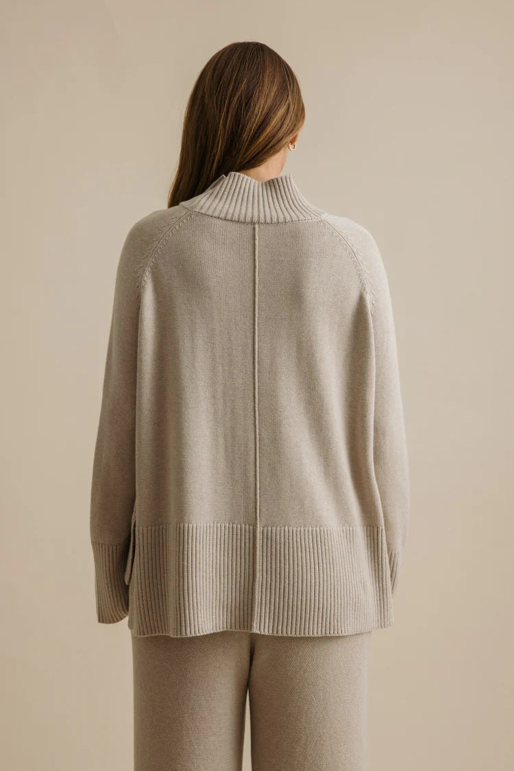 Talamaya - Harmony Merino Cotton Mock Neck Pullover Wheat [sz:s]