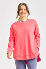 Robe Zipside Stripey Sweatshirt Portsea Red [sz:l]