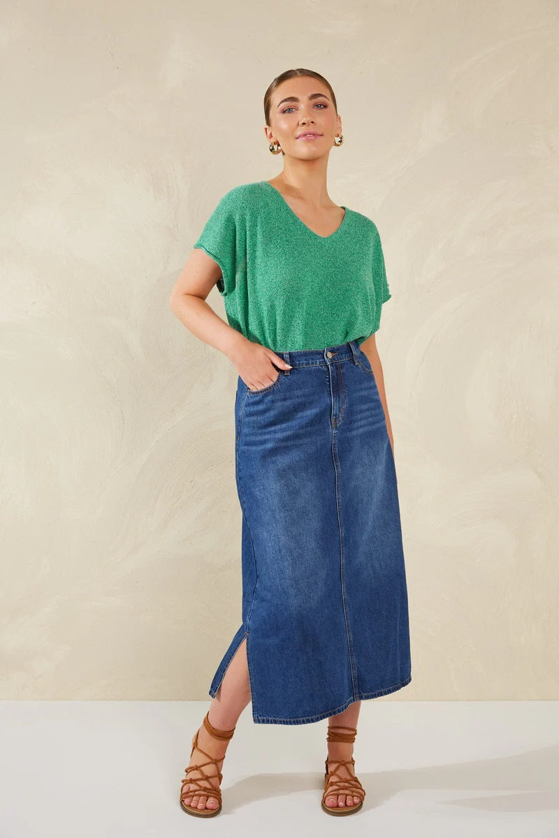 Dalton Denim Skirt [sz:xs/s Clr:indigo]