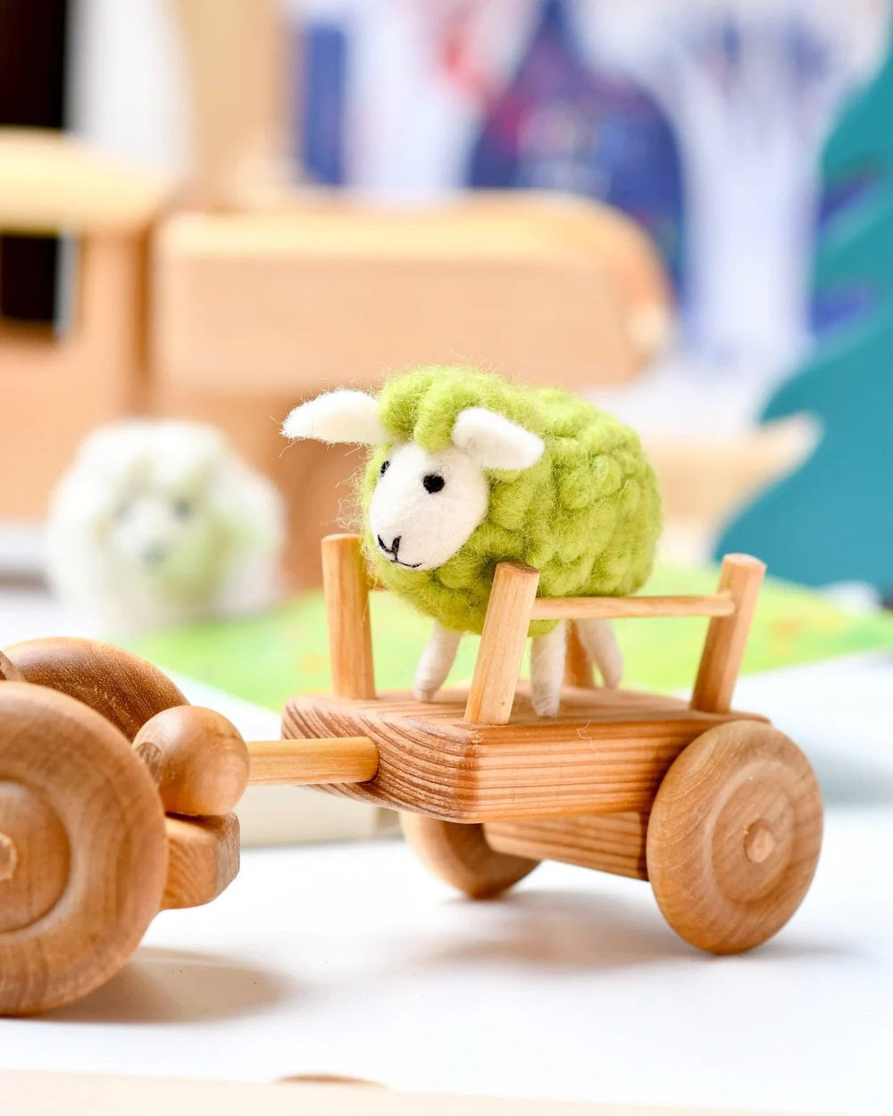 Tara Treasures - Felt Green Sheep