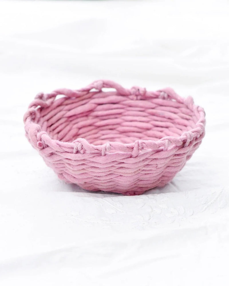 Tara Treasures - Felt Weave Basket Light Pink 