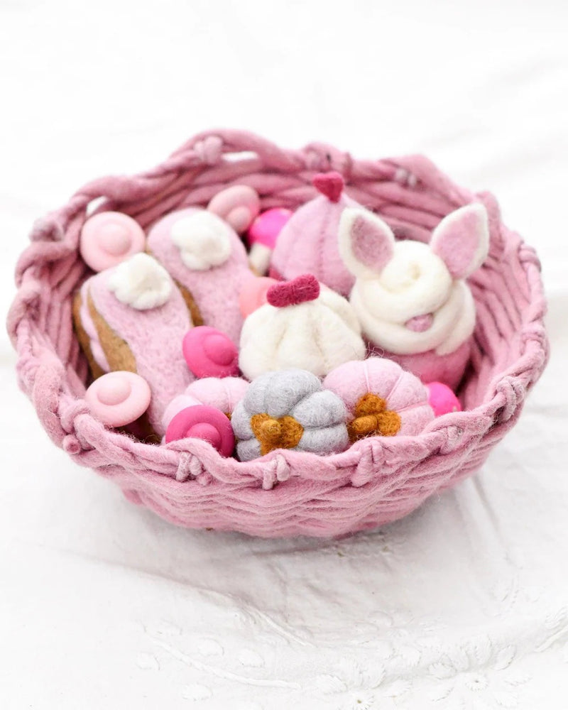 Tara Treasures - Felt Weave Basket Light Pink 