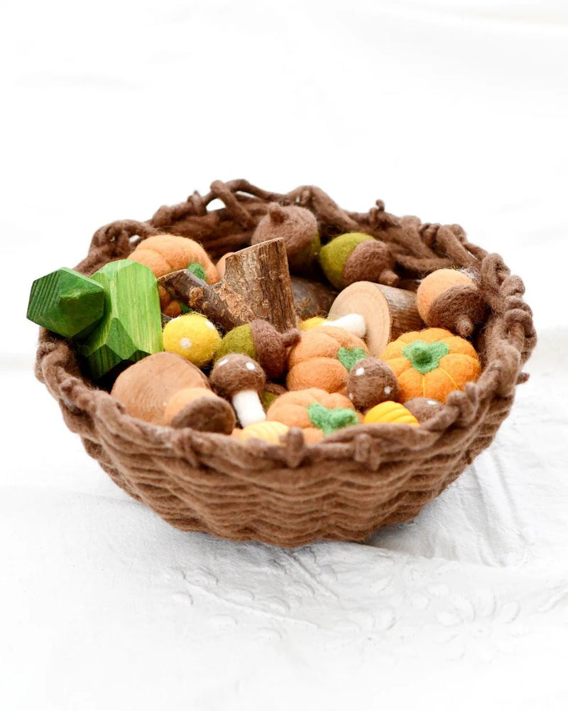 Tara Treasures - Felt Weave Basket Chocolate 