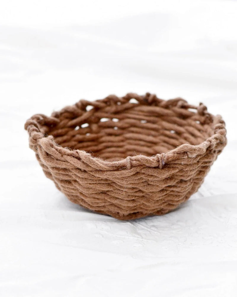 Tara Treasures - Felt Weave Basket Chocolate 