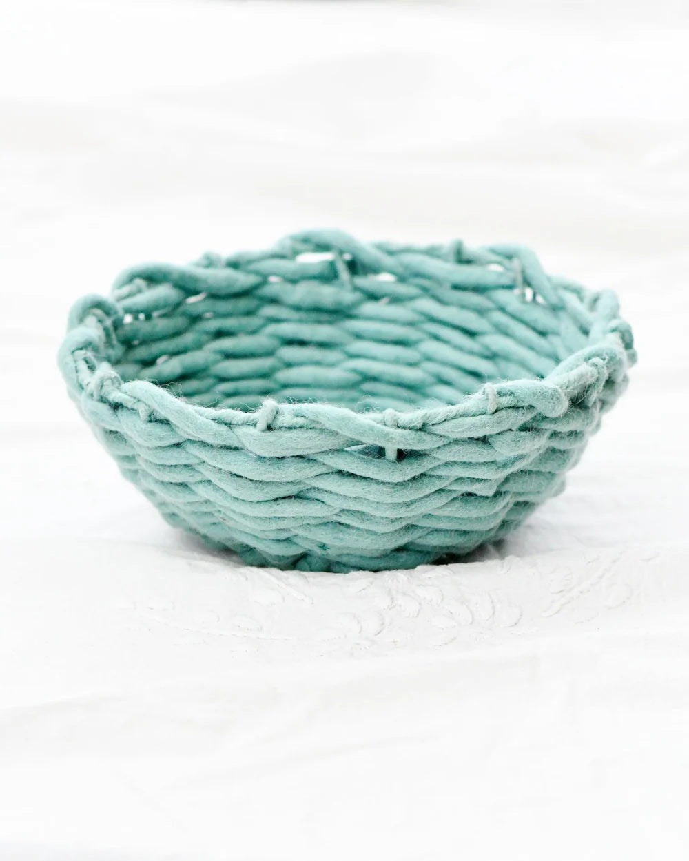 Tara Treasures - Felt Weave Basket Light Blue 