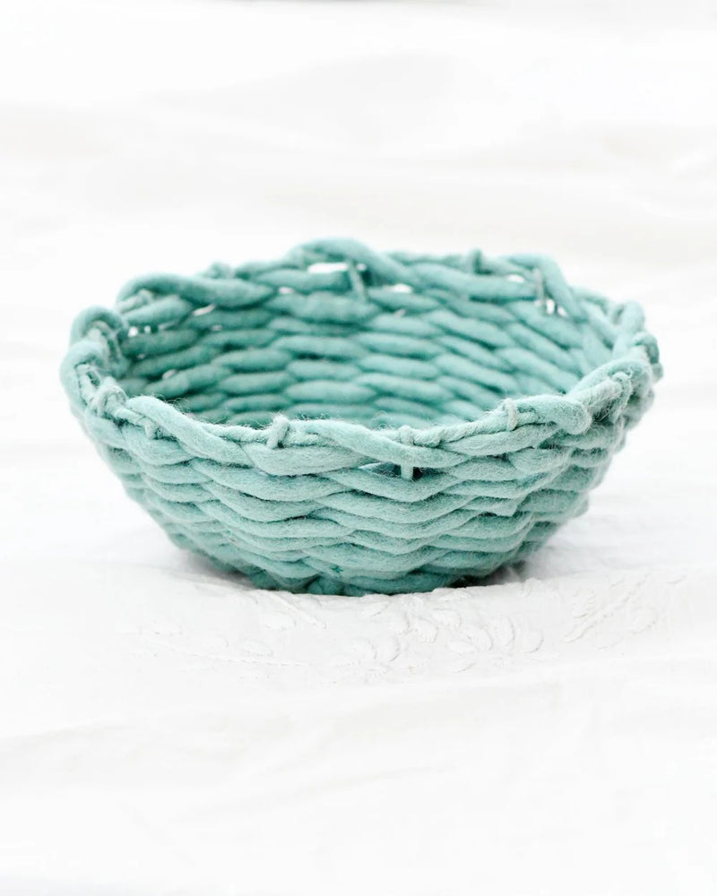 Tara Treasures - Felt Weave Basket Light Blue 