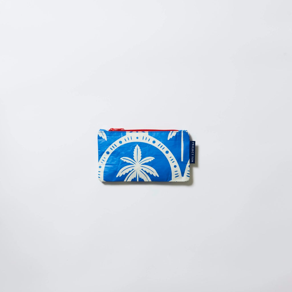 Project 10 - Tiny Zip Pouch Blue Palm