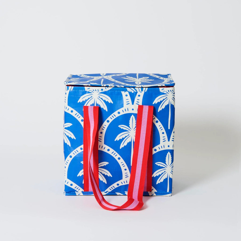 Project 10 - Medium Insulated Tote Blue Palm