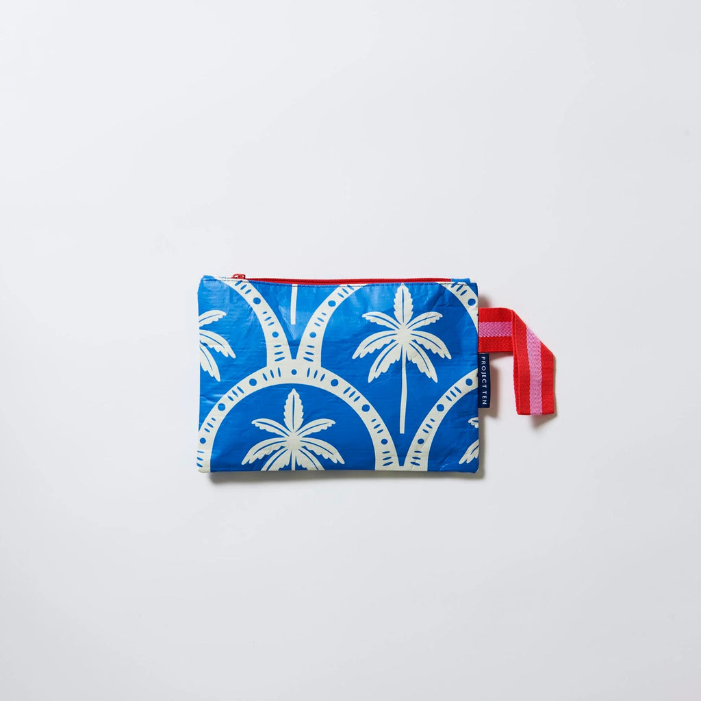 Project 10 - Mini Zip Pouch Blue Palm