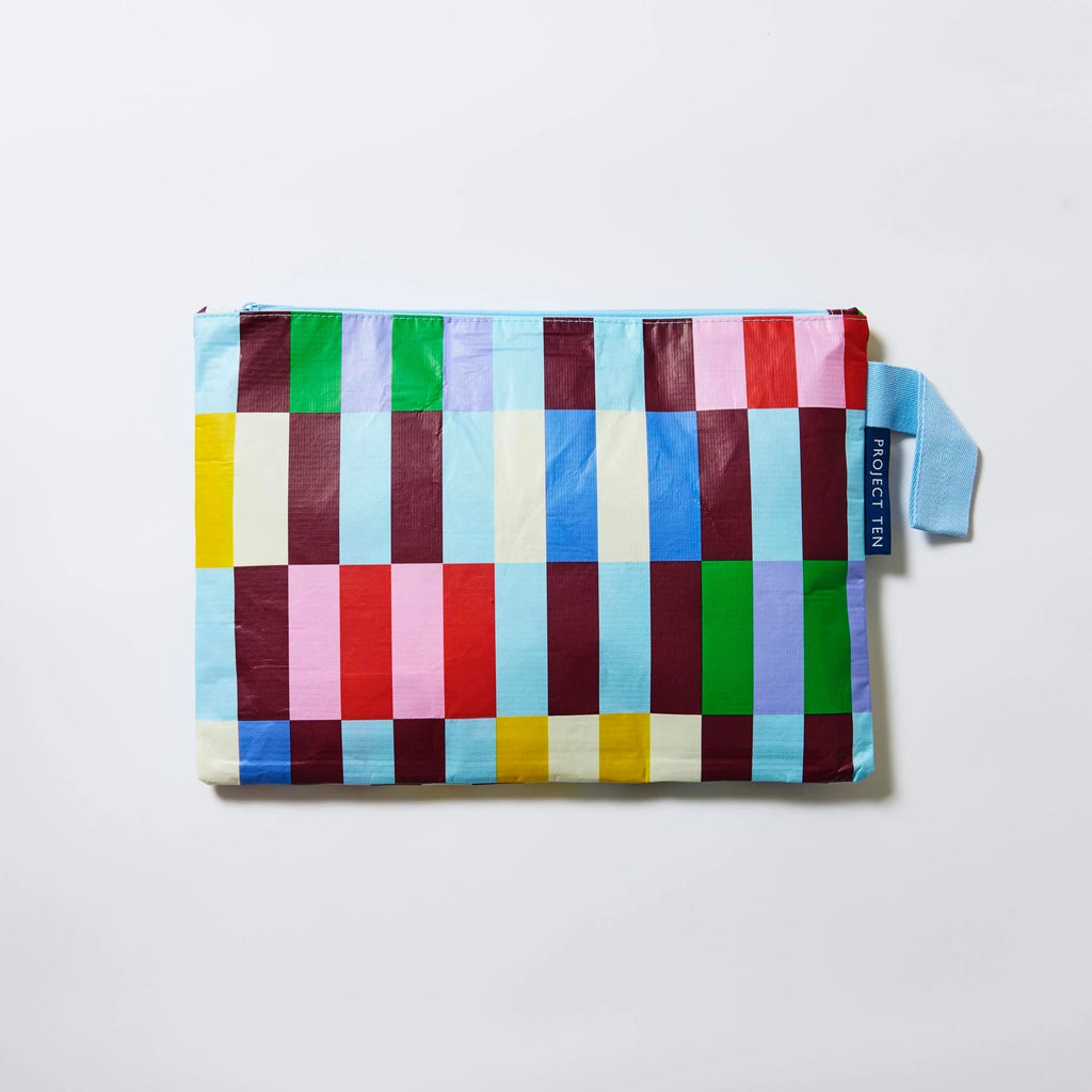 Project 10 - Large Zip Pouch Multi Stripes
