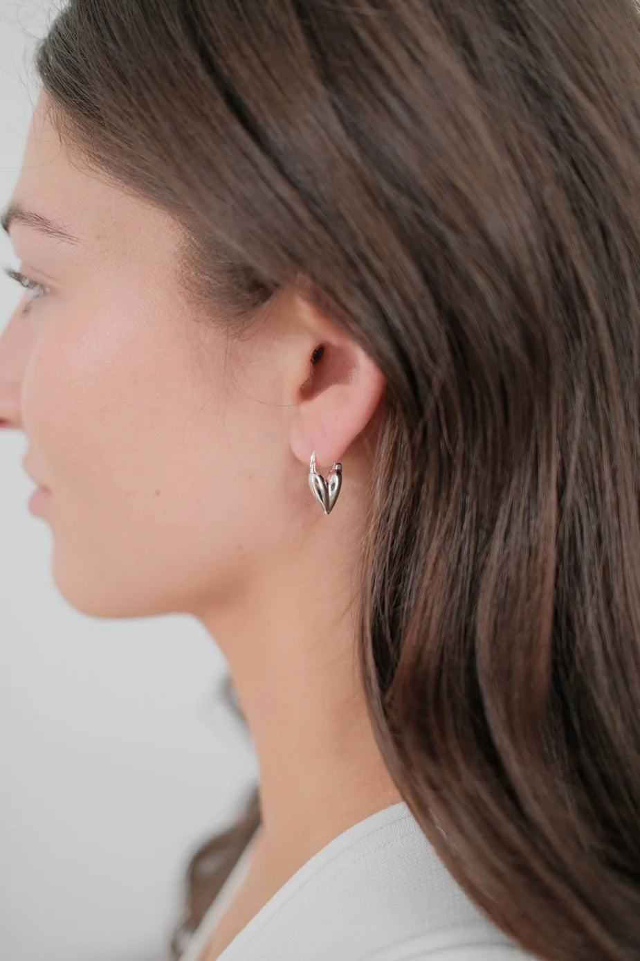 Zafino - Jess Heart Hoop Silver