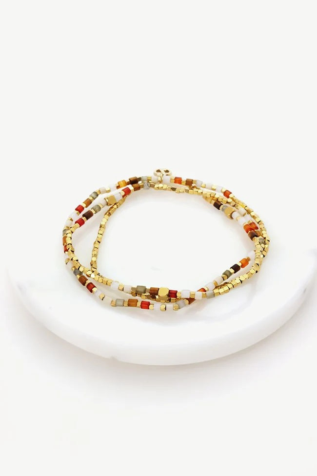 Zafino - Ophelia Wrap Bracelet Berry/gold Stretch