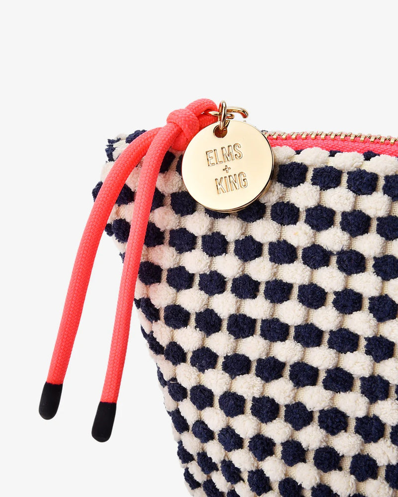 Elms And King - Small Napili Case Navy/white
