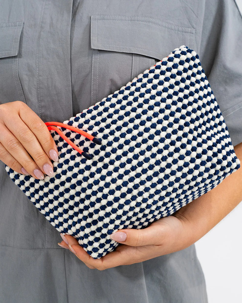 Elms And King - Large Napili Case Navy/white
