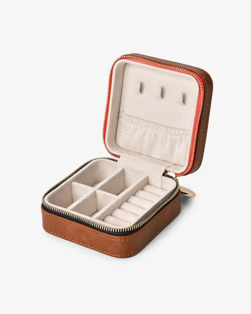 Elms & King Jewellery Case - Tan Pebble