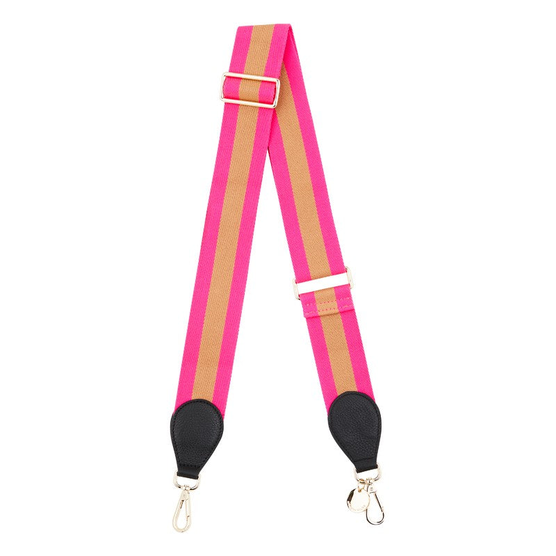 Accent Guitar Strap Black Hot Pink