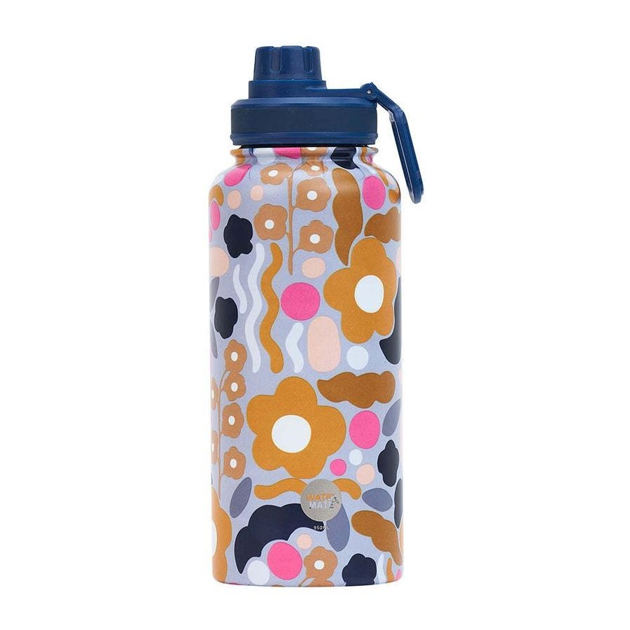 Watermate - Stainless Steel Floral Puzzle Mustard 950ml