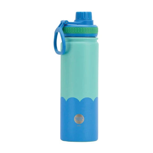 Watermate - Satinless Wave Water Bottle 600mls Aqua Blue 