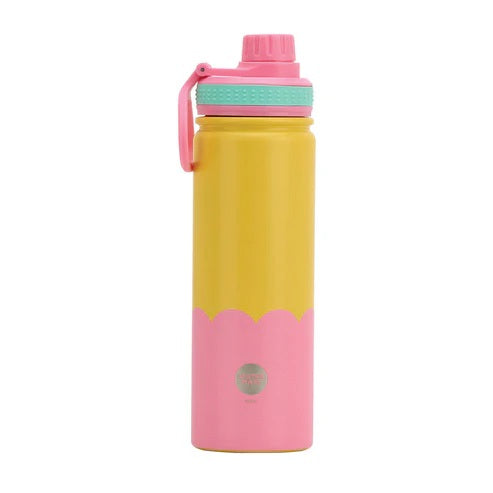 Watermate - Stainless Steel Wave Water Bottle 600mls Yelloe Candy 