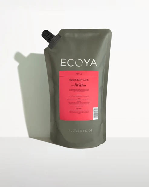 Ecoya - Hand & Body Wash Refill 1l Guava & Lychee Sorbet