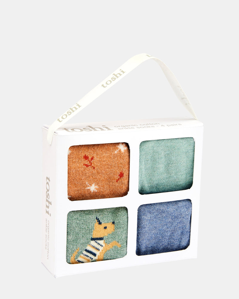 Organic Socks Gift Box Ankle Assorted Sunshine [sz:0-6]