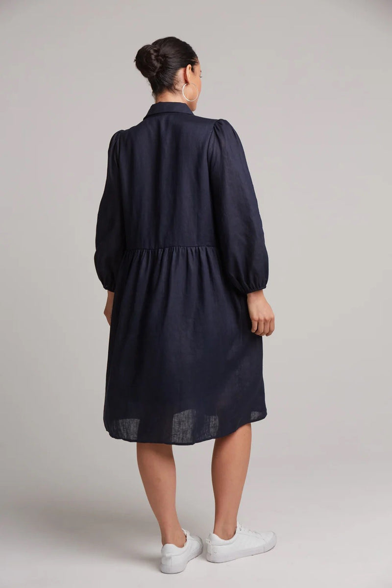 Studio Mid Shirt Dress [sz:large Clr:navy]