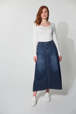 Dalton Denim Skirt [sz:s/m Clr:indigo]