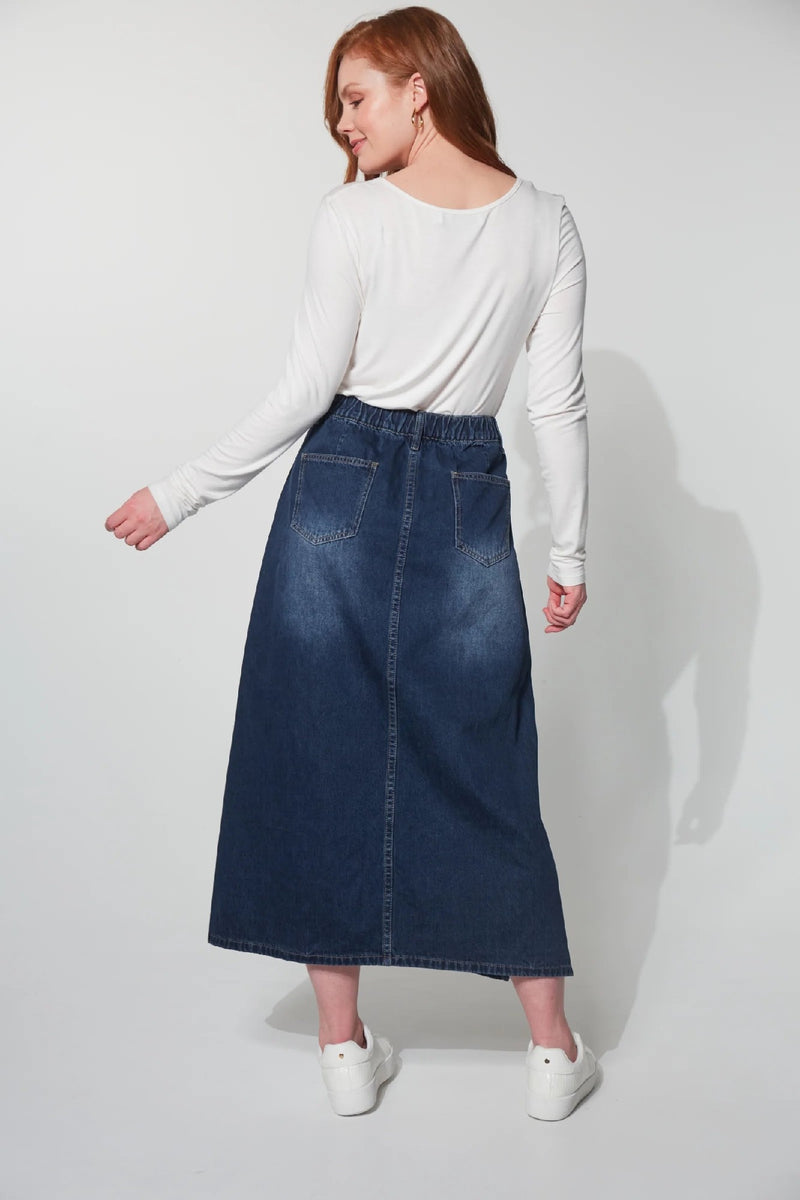 Dalton Denim Skirt [sz:s/m Clr:indigo]