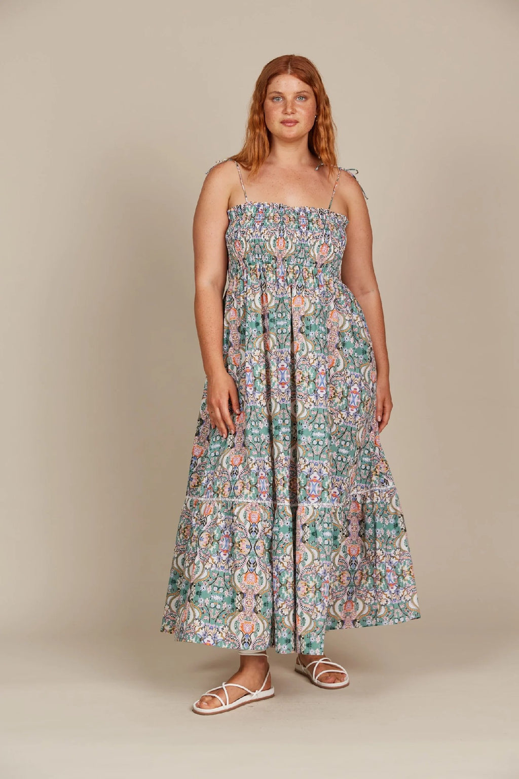 Isle Of Mine - Remi Shirred Maxi [sz:xs Clr:lotus Fleuron]