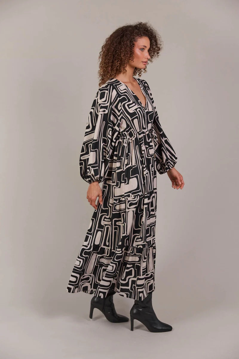 Eb And Ive - Elsie Maxi Dress Geo [sz:s]