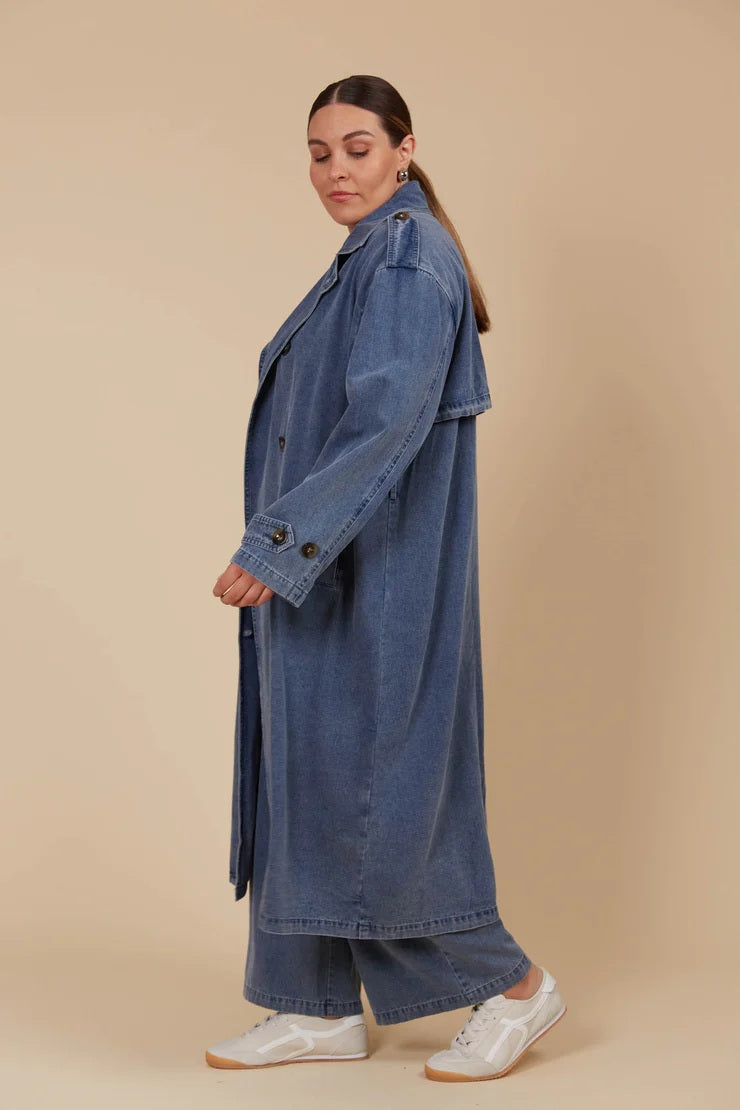 Isle Of Mine - Freya Trench Coat Denim [sz:m]