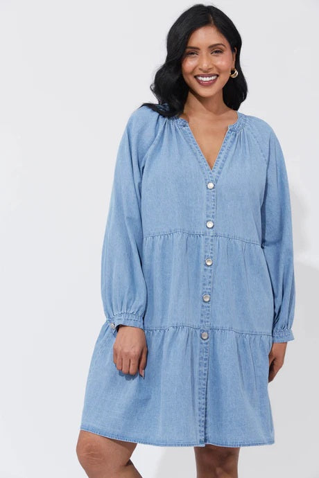 Haven - Austin Denim Dress Denim [sz:s/m]