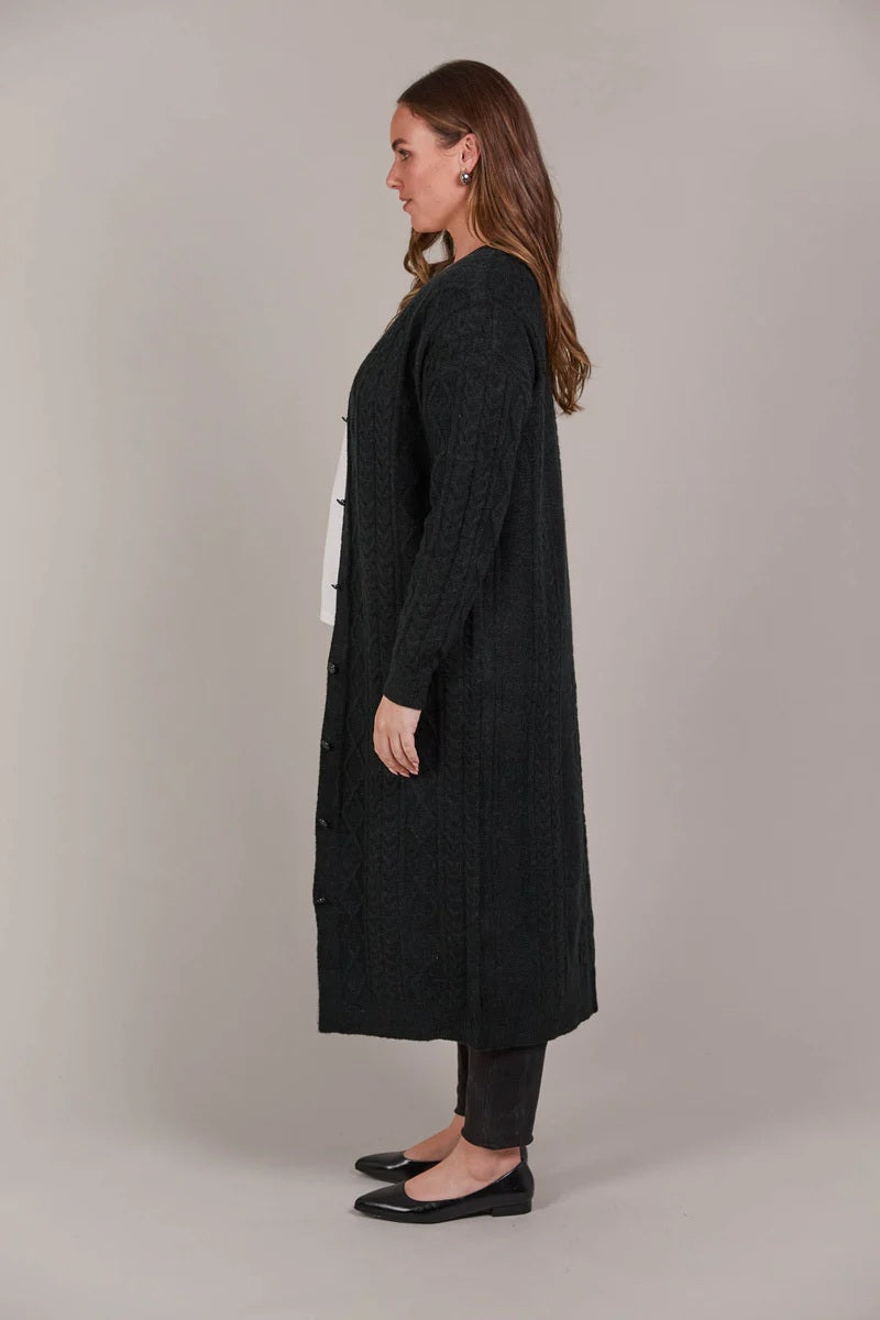 Eb & Ive - Merano Maxi Cardigan Char [sz:s/m]