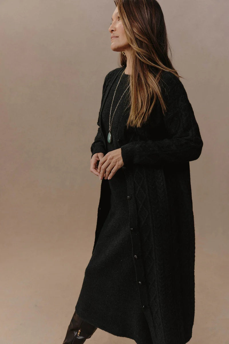 Eb & Ive - Merano Maxi Cardigan Char [sz:s/m]