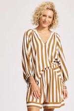Eb And Ive - Treville Stripe Blouse Caramel [sz:s]