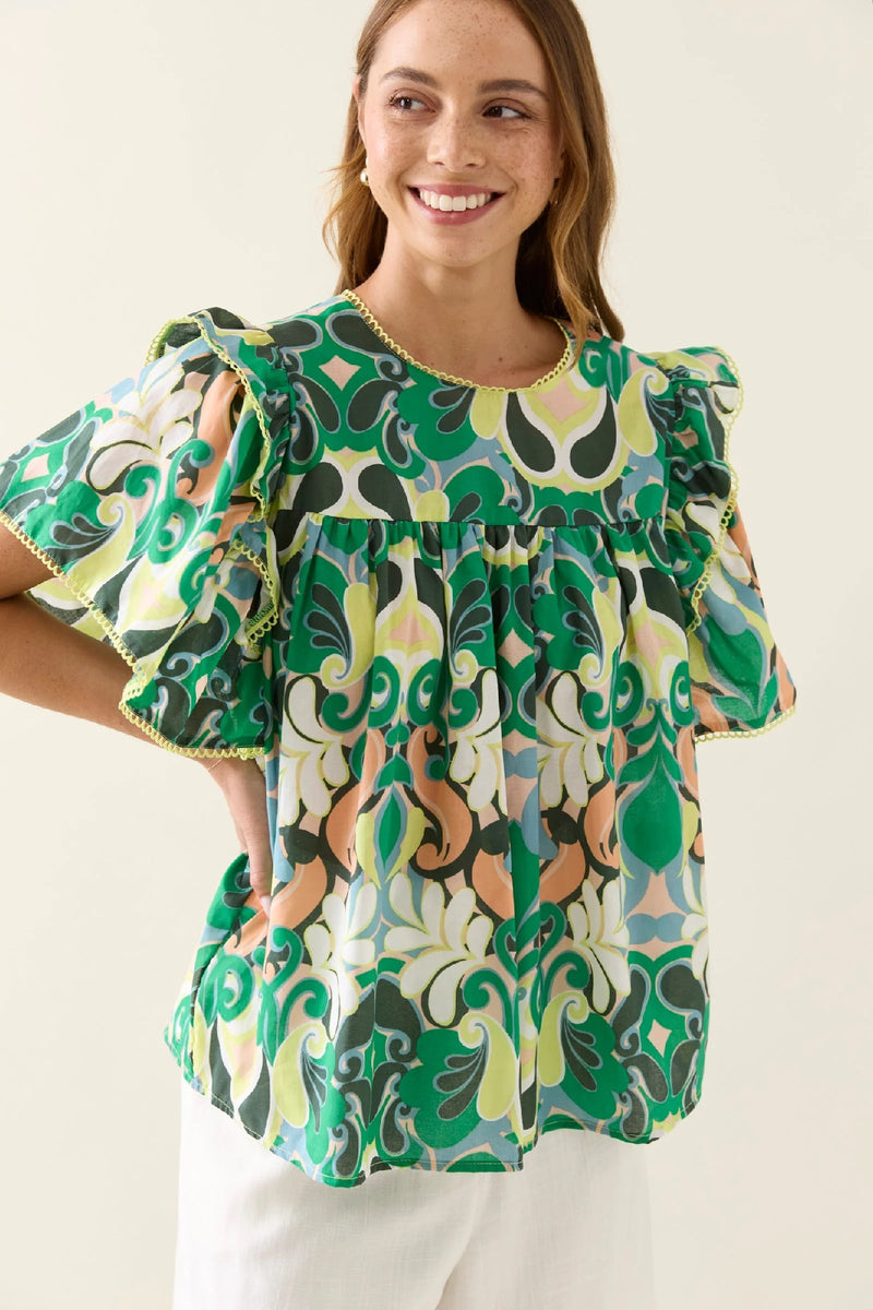 Isle Of Mine - Aurora Frill Top Paisley [sz:s]