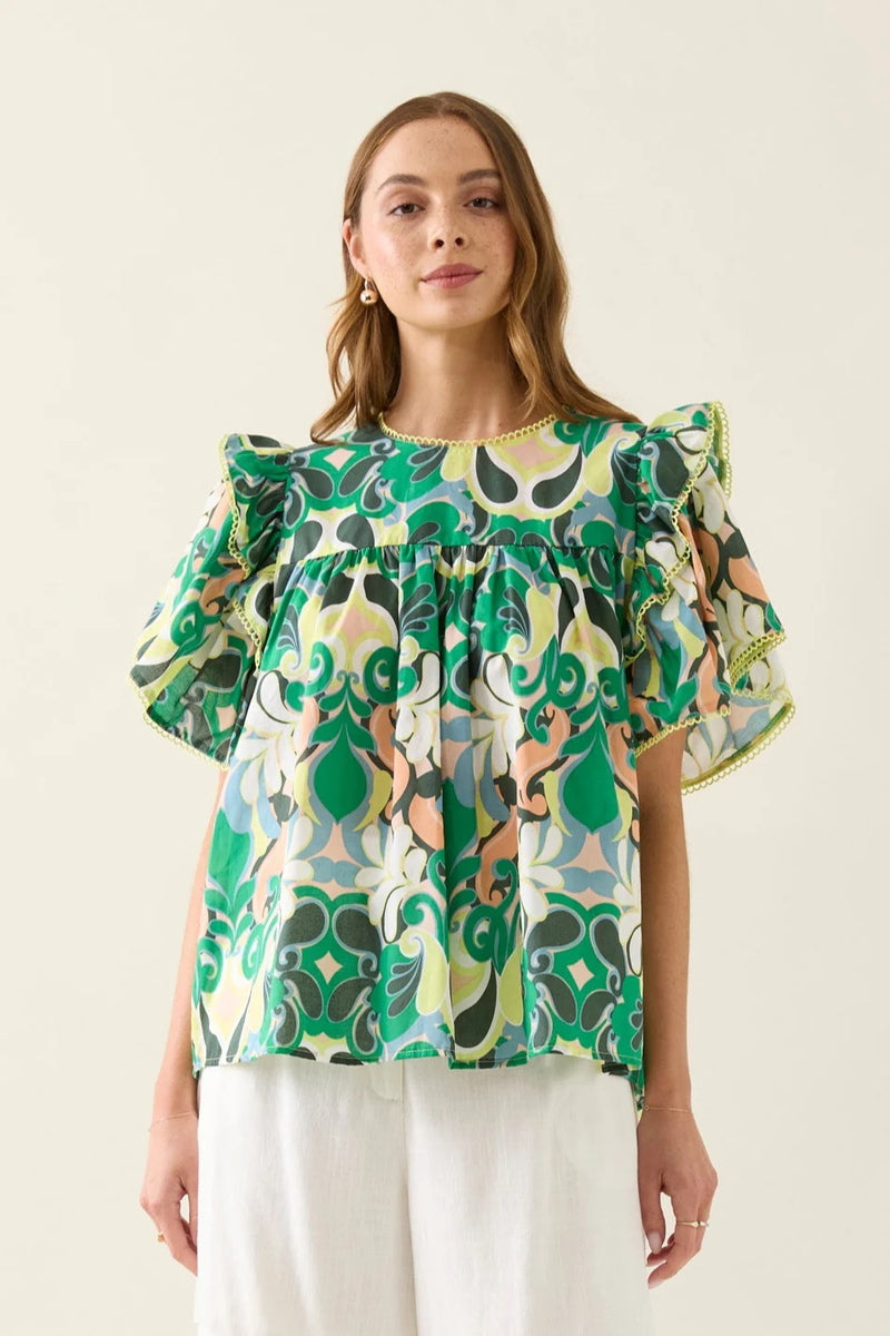 Isle Of Mine - Aurora Frill Top Paisley [sz:s]