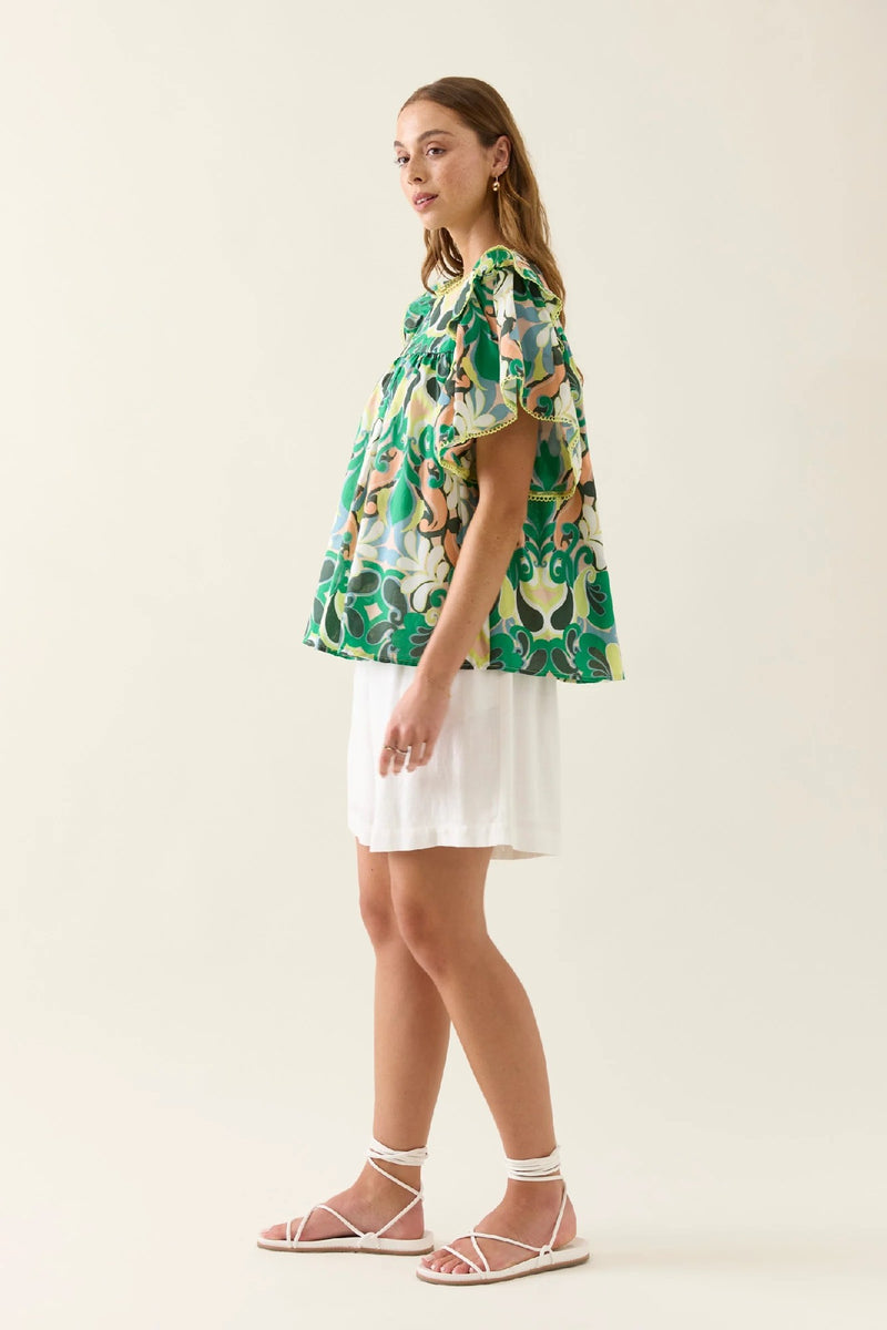 Isle Of Mine - Aurora Frill Top Paisley [sz:s]