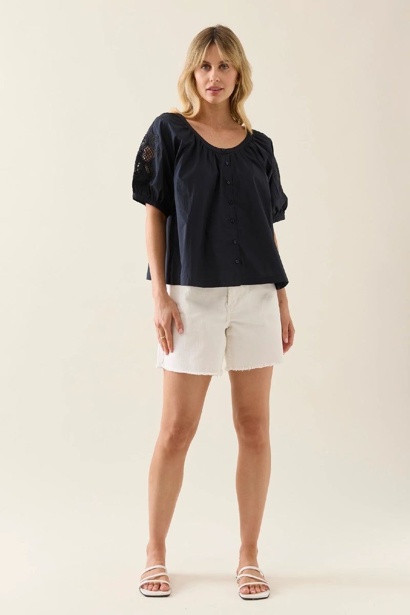 Isle Of Mine - Nilsa Button Top Navy [sz:s]