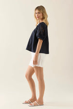Isle Of Mine - Nilsa Button Top Navy [sz:s]