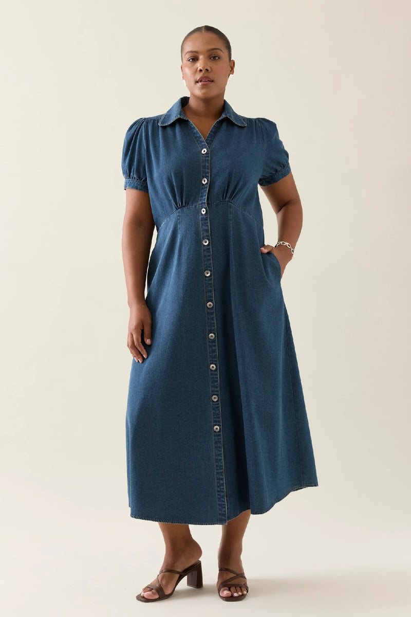 Isle Of Mine - Sofie Denim Maxi Dress Drift [sz:s]
