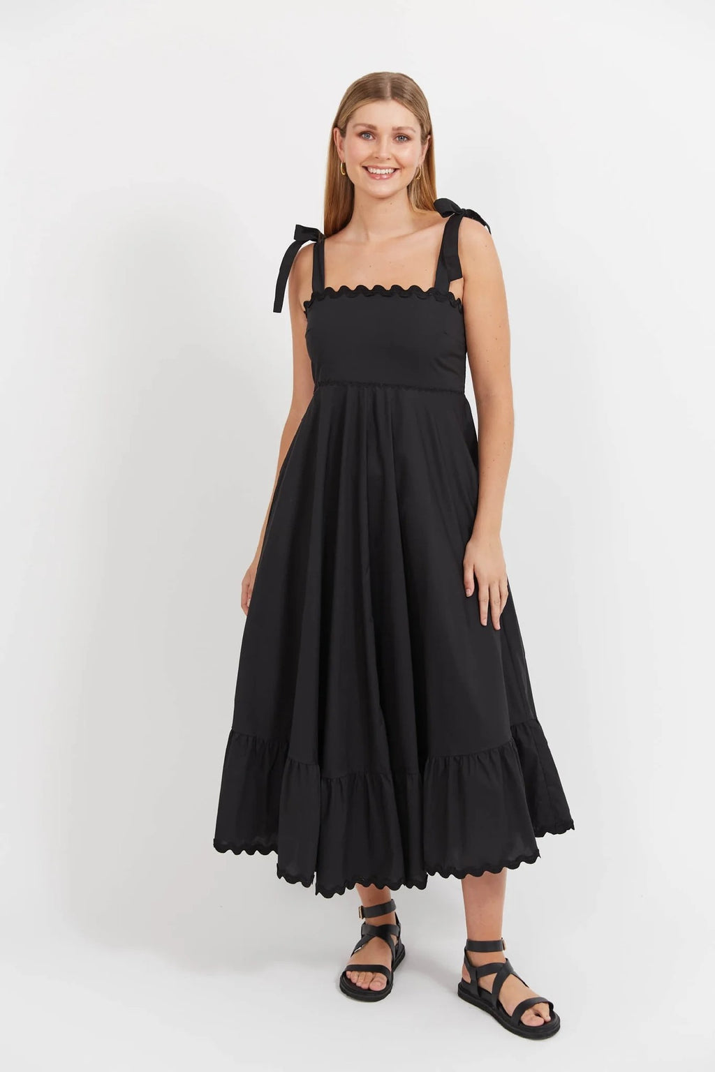 Haven - Brasilia Tie Maxi Dress Black [sz:s]