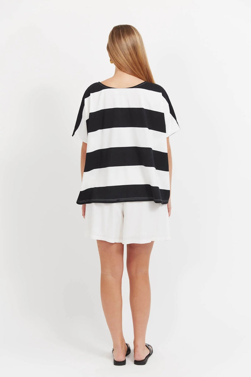 Haven - Jardin Stripe Tshirt Black [sz:one Size]