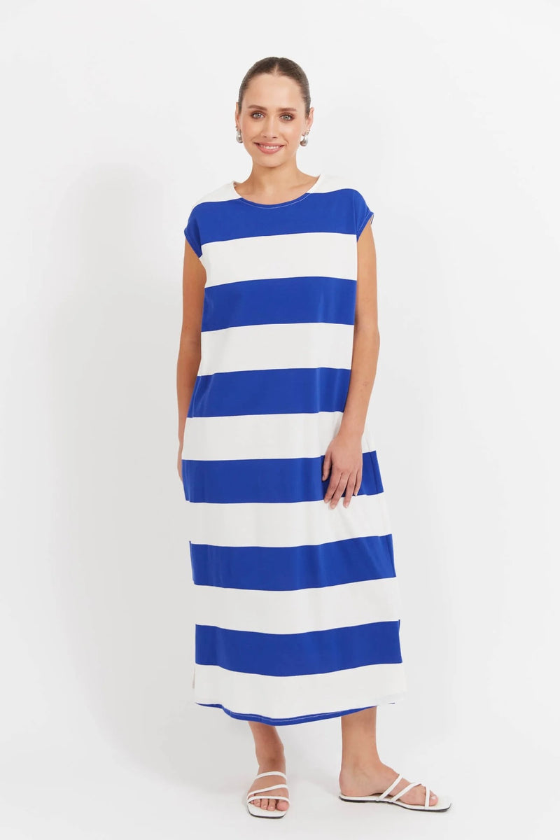Haven - Jardin Stripe Tshirt Dress Azul [sz:s]