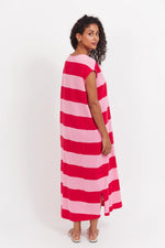 Haven - Jardin Stripe Tshirt Dress Garnet [sz:s]