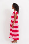Haven - Jardin Stripe Tshirt Dress Garnet [sz:s]